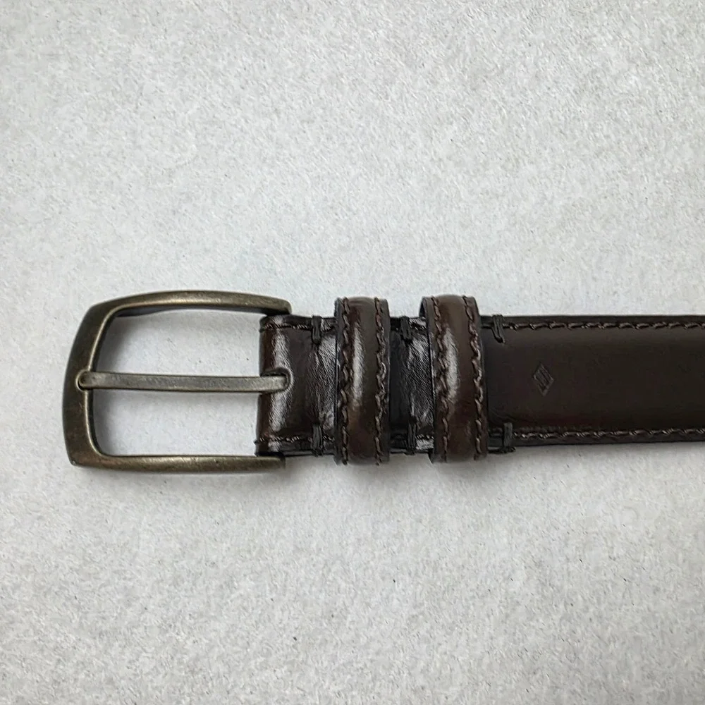 Joseph Abboud Mens Dark Brown Italian Leather Belt Handcrafted Italy 36